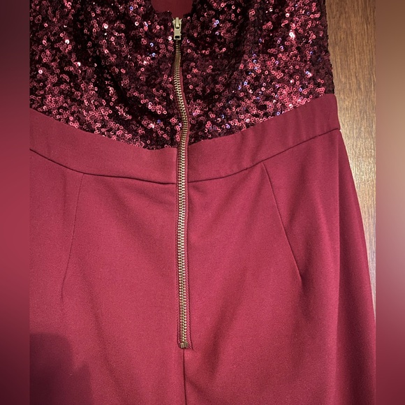 GB size M maroon romper with sequined strapless top. - Picture 6 of 9